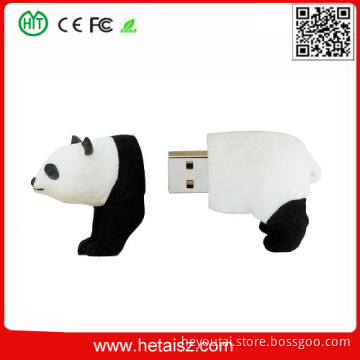 PVC Panda Shape USB Flash Drive for Promotional Gift, Cartoon Animal USB Memory Stick